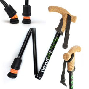 Flexyfoot Premium Cork Handle Folding Walking Stick